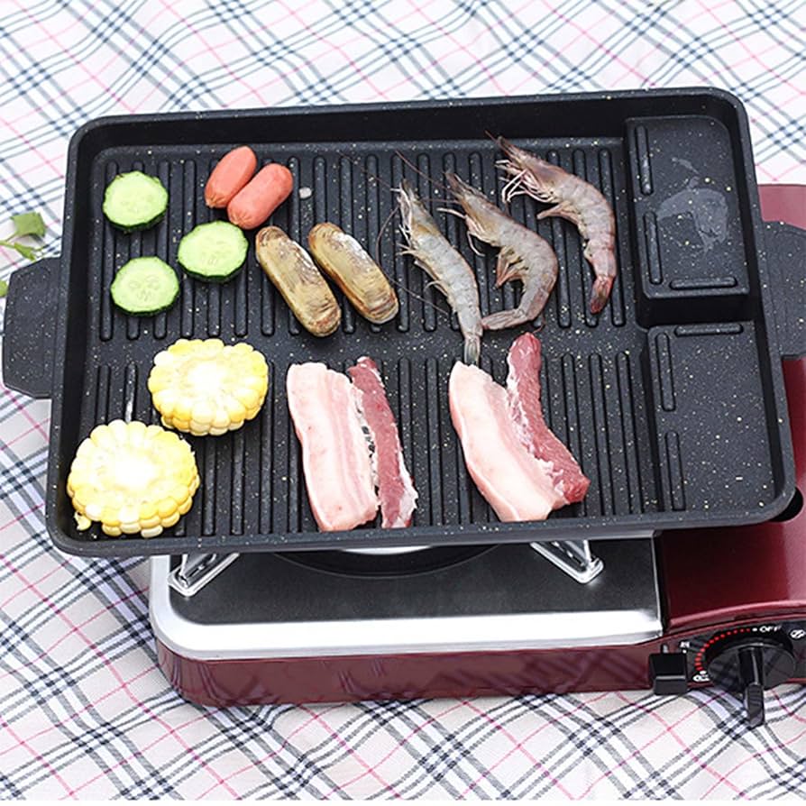 Amazon.co.jp: 焼肉プレート 角型 ガス対応 サムギョプサル 鉄板